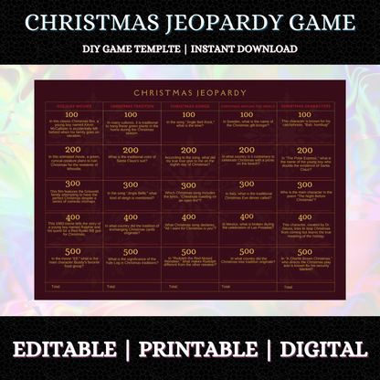 Christmas Jeopardy Game Template - CreativeRino