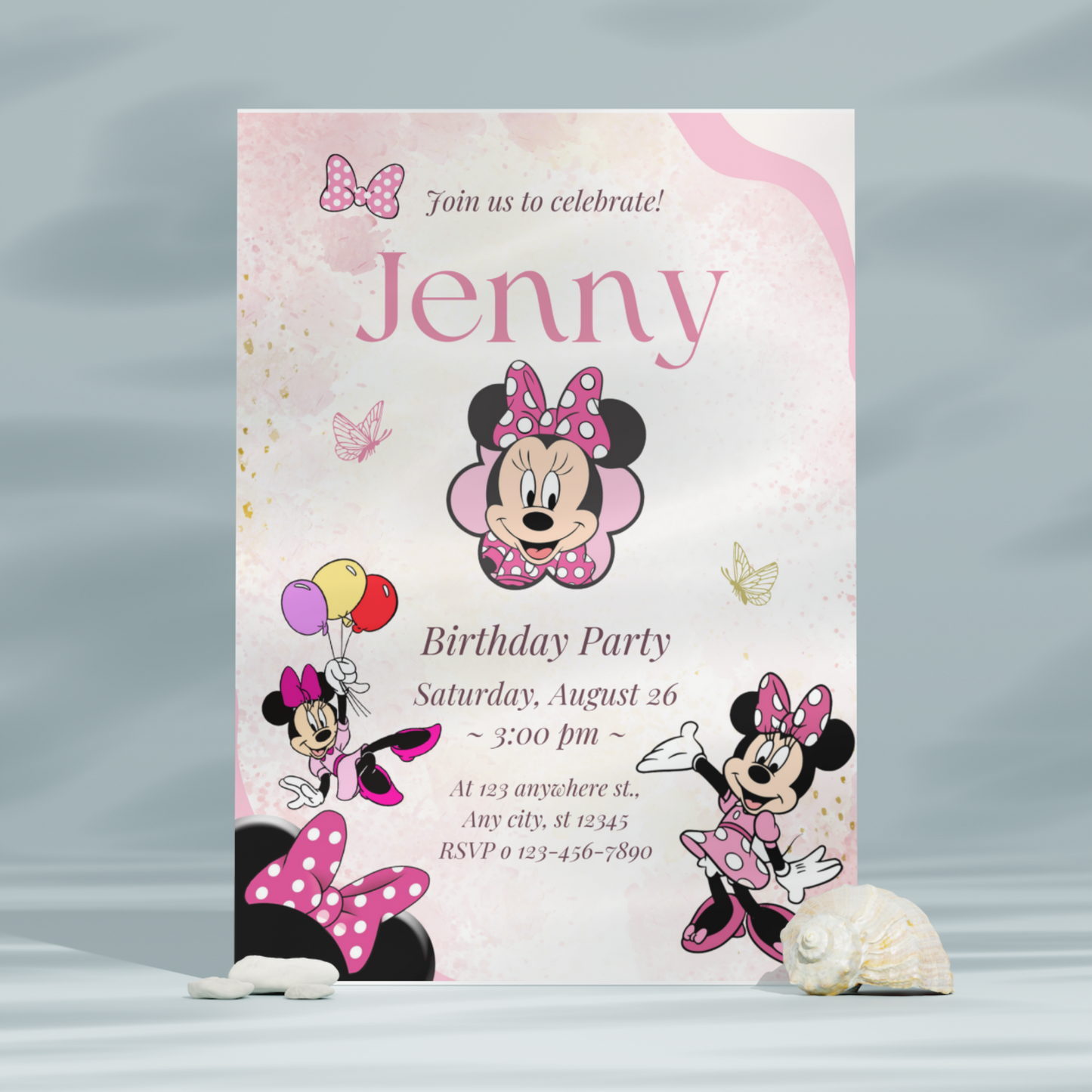 Minnie Mouse Birthday Invitation Template