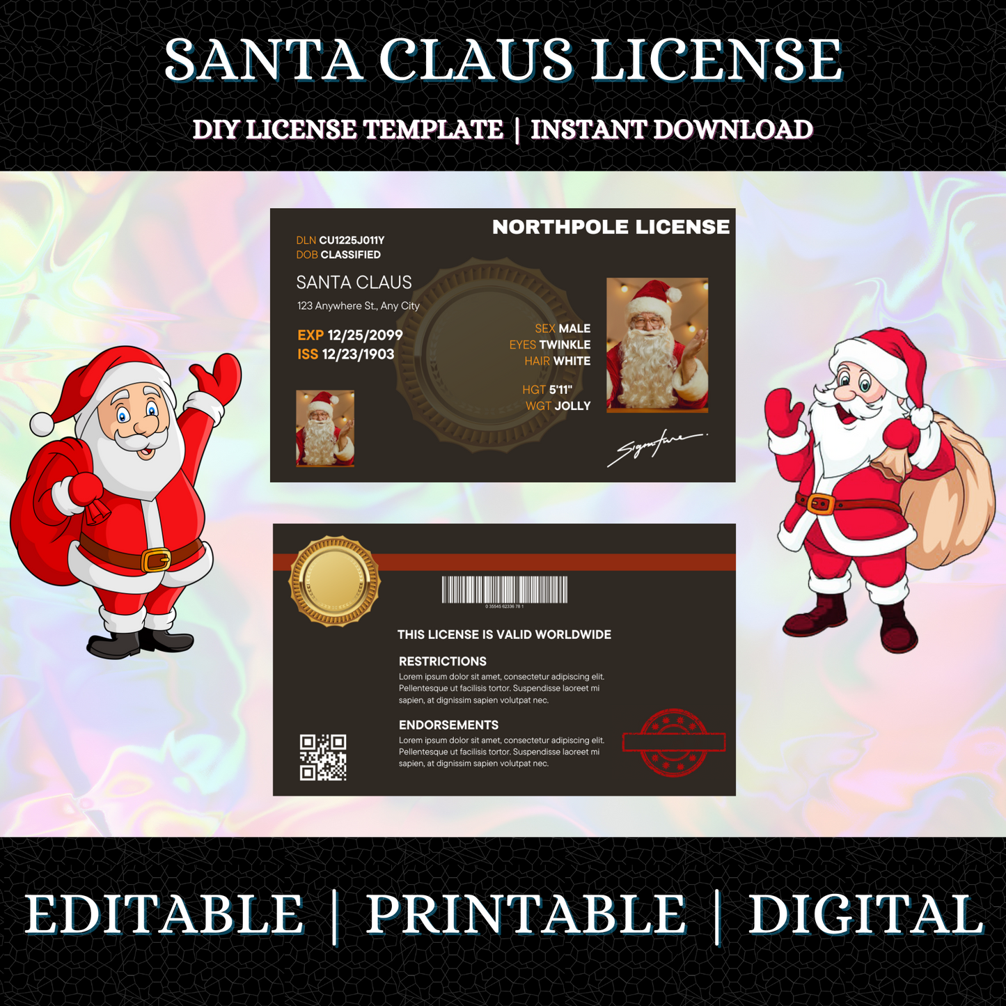 Santa Claus Drivers License Template