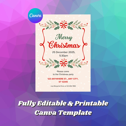 Merry Christmas Party Invitation Template - CreativeRino
