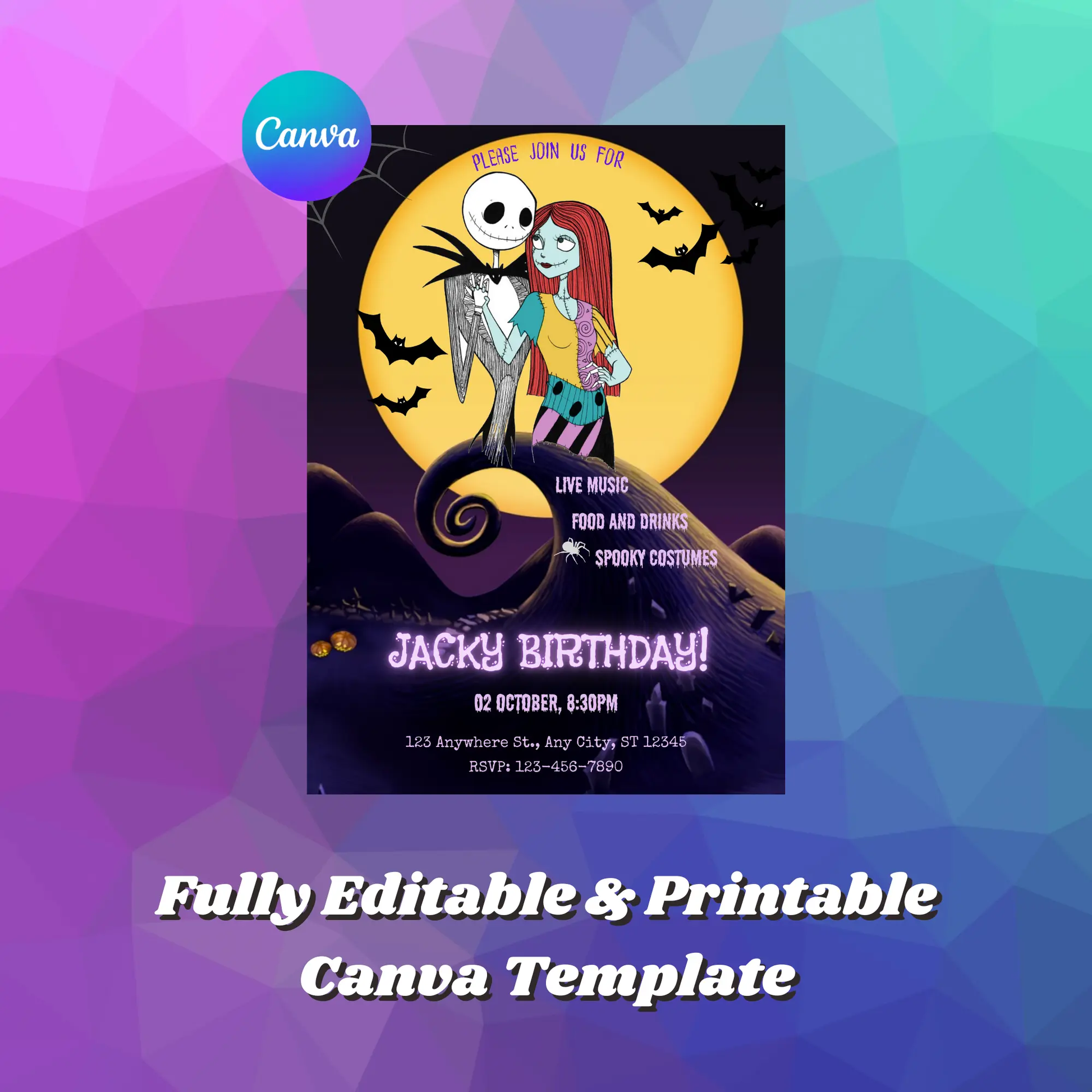 The Nightmare before Christmas Birthday Invitation Template - CreativeRino