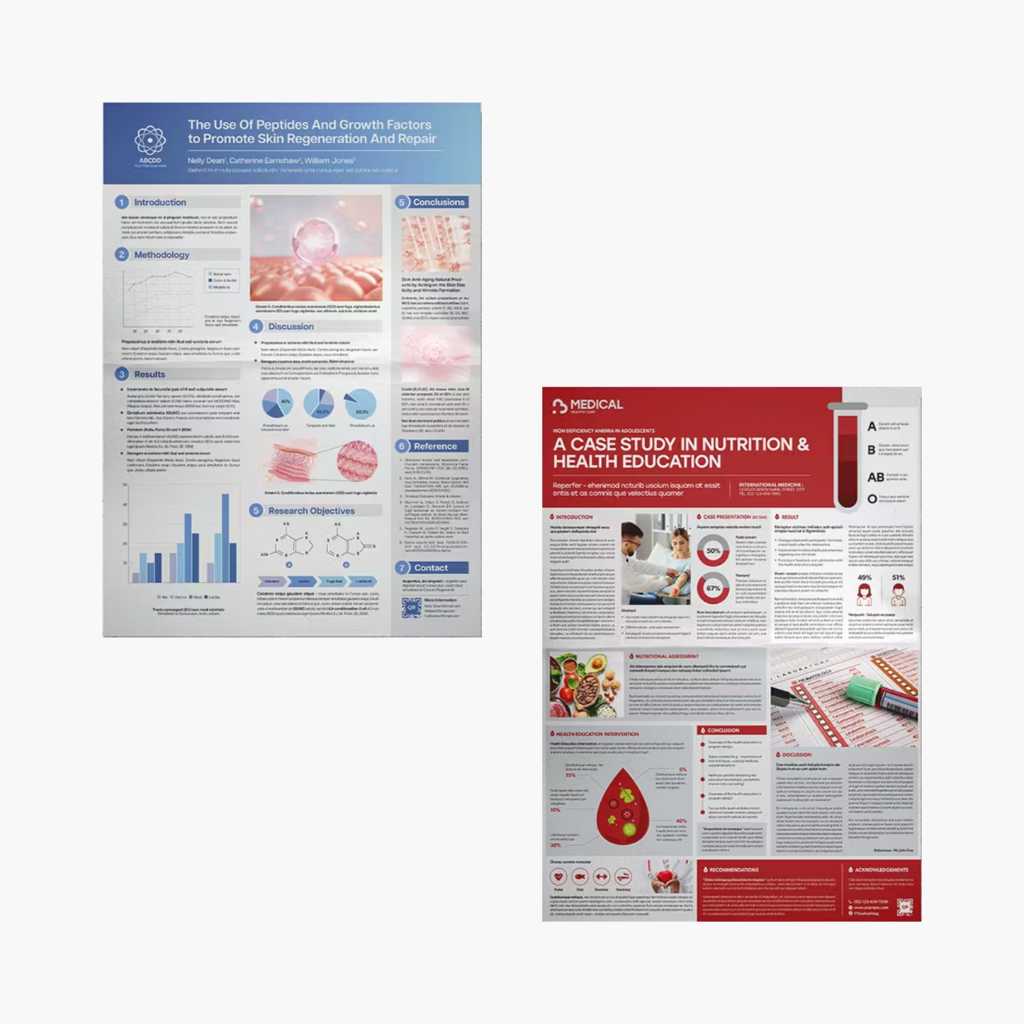 9 Research Poster Template Bundle | Academic Scientific Medical Research Case Study Poster Templates | Adobe Indesign