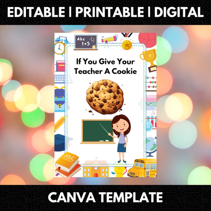 If You Give Your Teacher A Cookie Book Template - CreativeRino