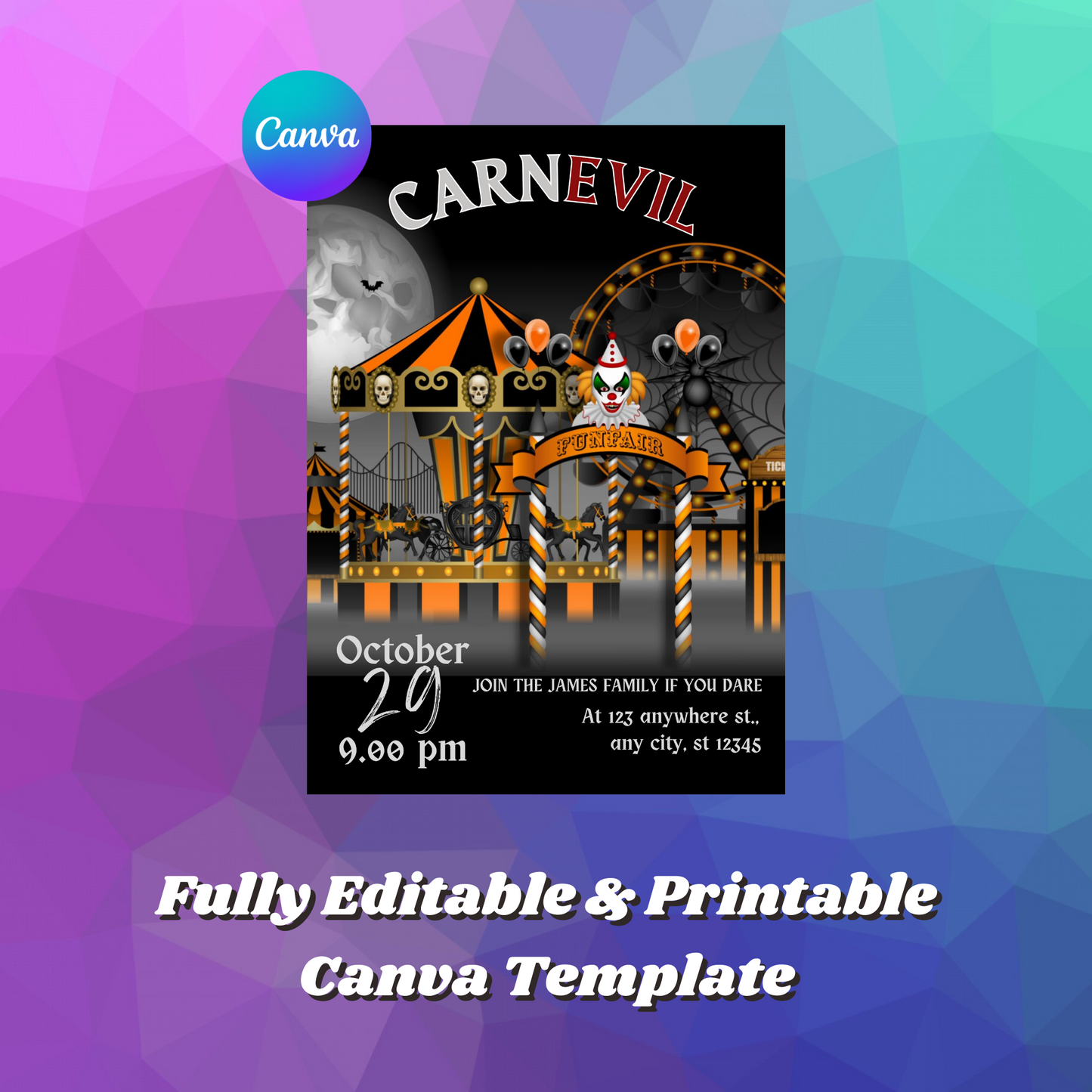 Halloween Carnival Invitation Template