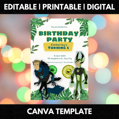Wild Kratts Birthday Invitation Template - CreativeRino
