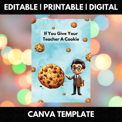 If You Give Your Teacher A Cookie Book Template - CreativeRino