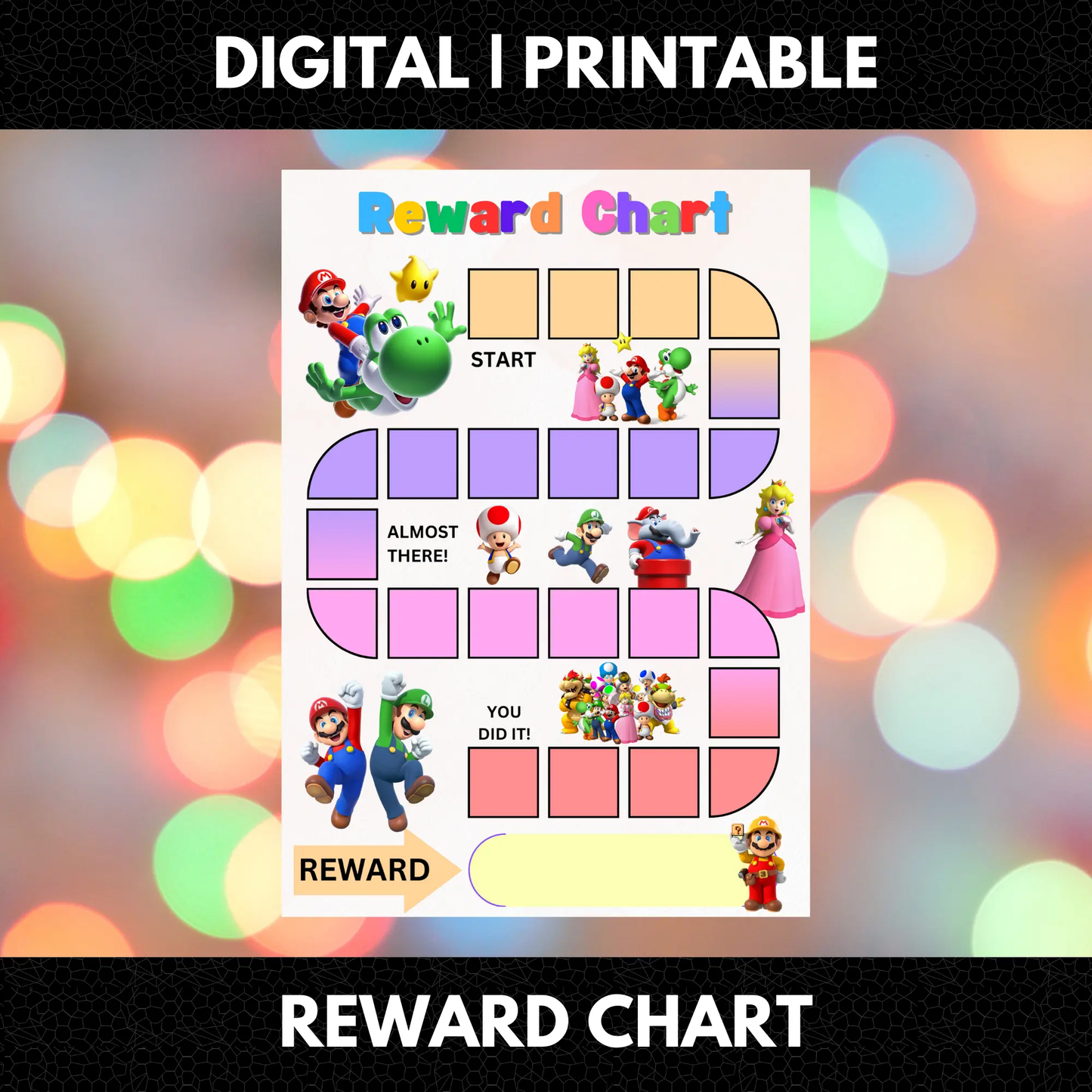 Super Mario Reward Chart Template | Mario Behavior Chart - CreativeRino