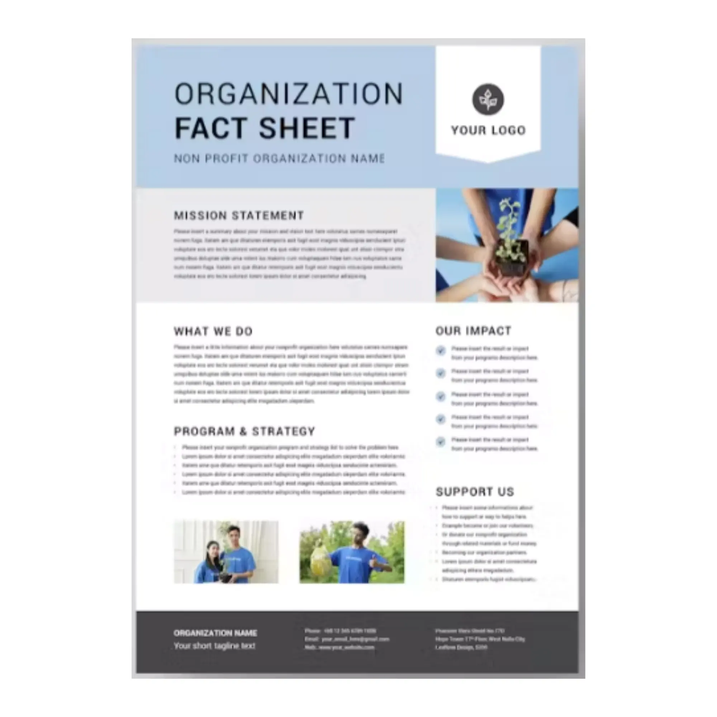 3 Nonprofit Organization Fact Sheet Template Bundle | MS Word & Indesign | Fact Sheet Template | Nonprofit One Pager | Charity Template CreativeRino