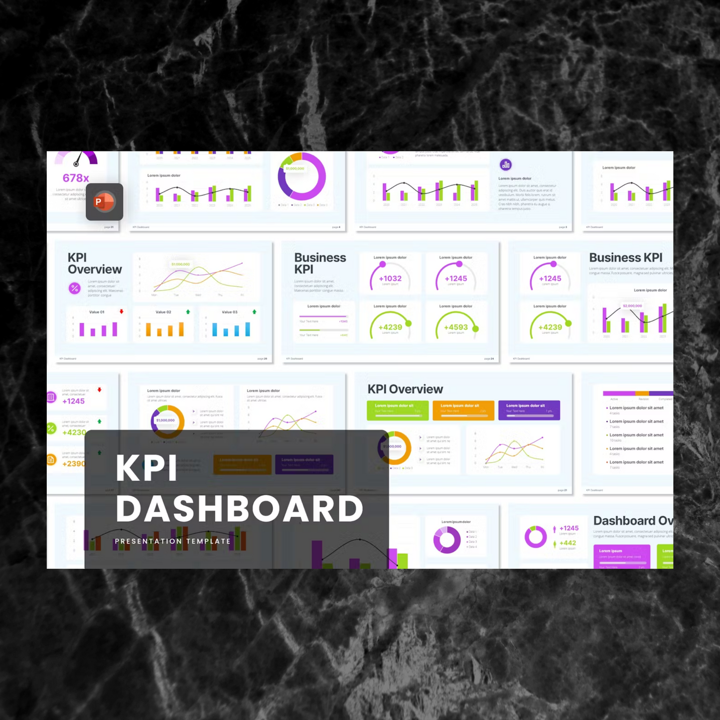 6 KPI Dashboard Powerpoint Presentation Template Bundle