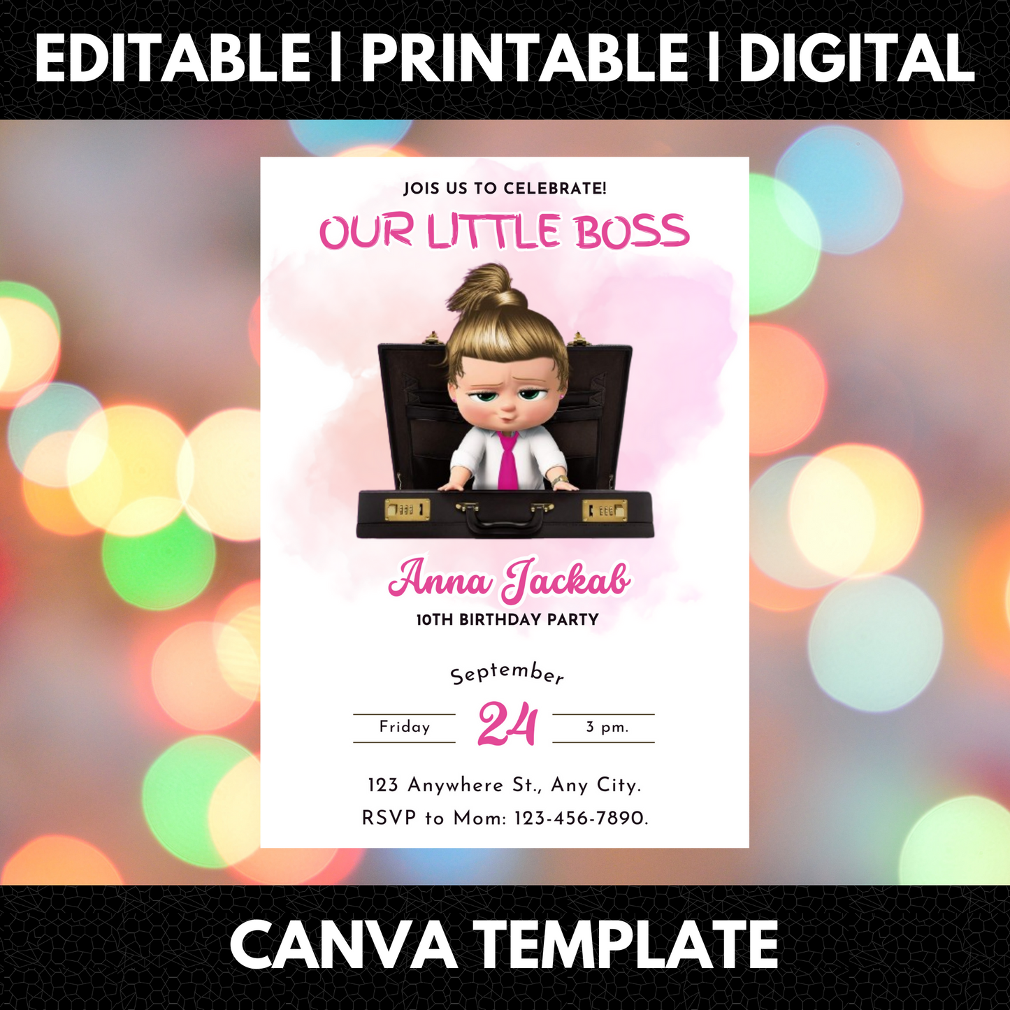 Boss Baby Birthday Invitation Template