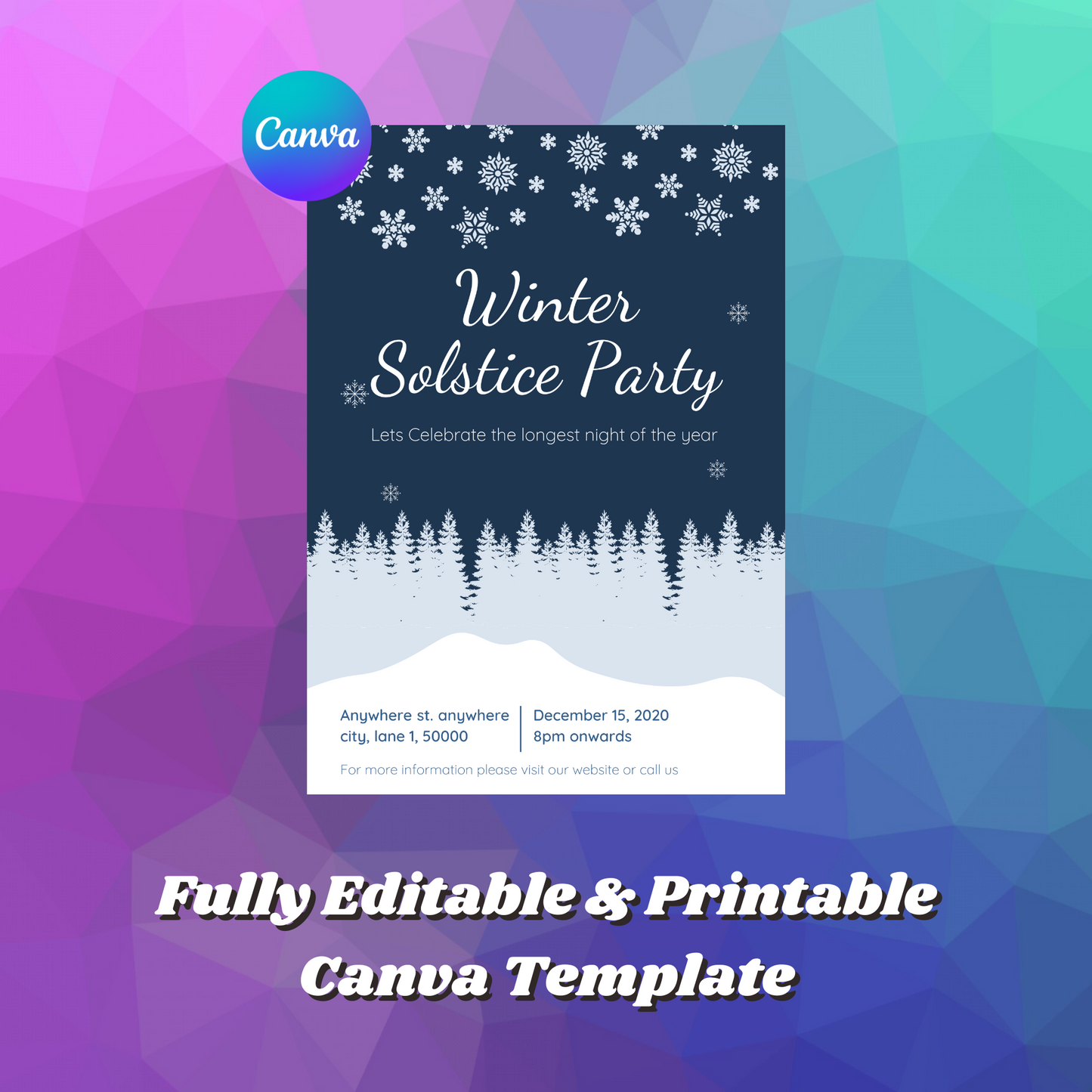 Winter Solstice Party Invitation Template