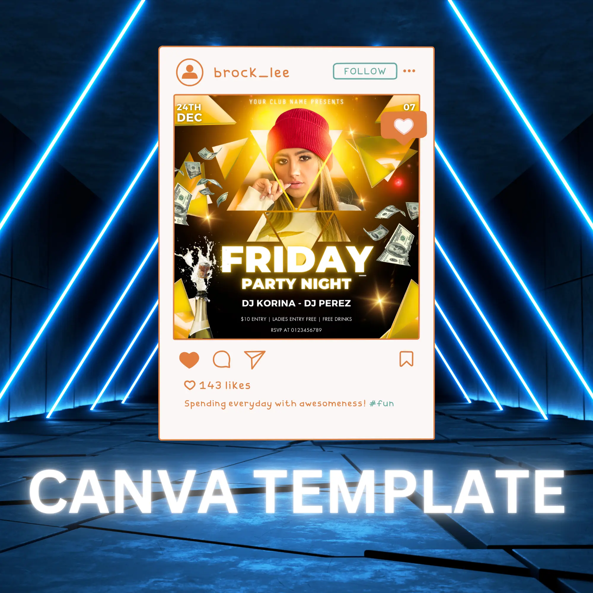 Black Friday Club Flyer Template | DJ Party Social Media Flyer - CreativeRino