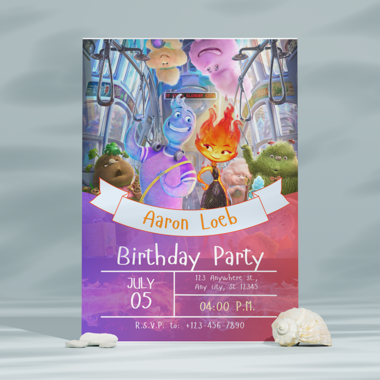 Elemental Birthday Party Invitation Template