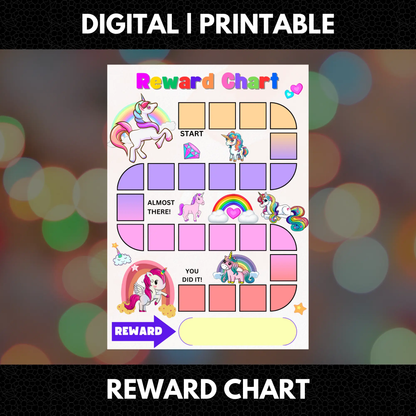 Rainbow Unicorn Reward Chart Template | Unicorn Behavior Chart - CreativeRino