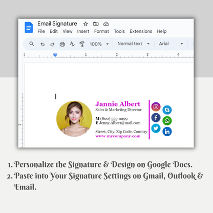 Outlook Gmail Email Signature Design Template - CreativeRino