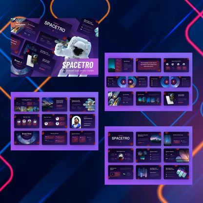 3 Astronomy Business PowerPoint Template Bundle | Modern Clean Space Star Planet Meteor Presentation Templates CreativeRino