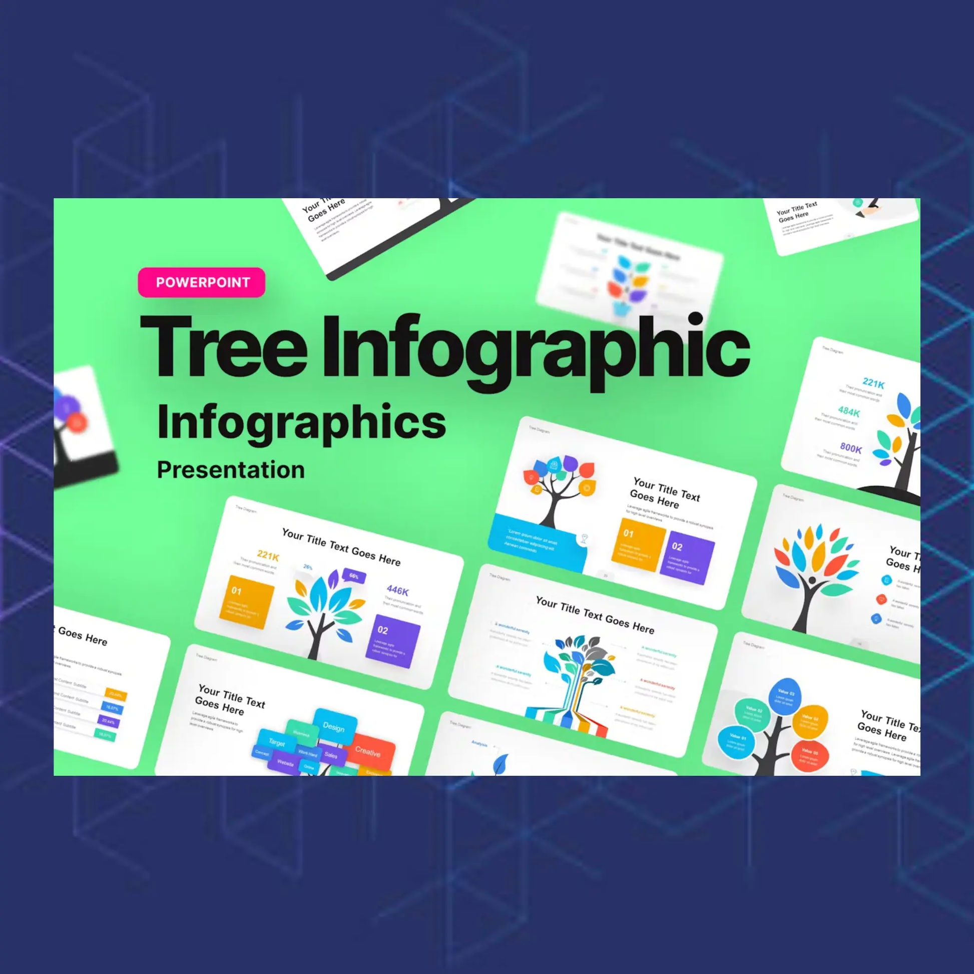 4 Tree Diagram Infographics Powerpoint Template Bundle CreativeRino