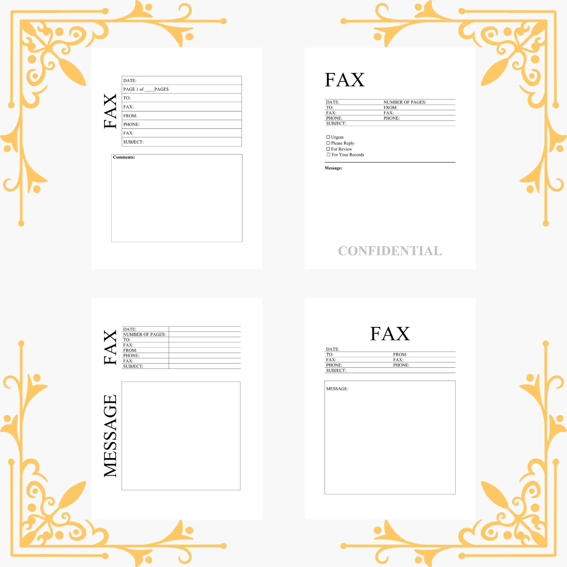15 Fax Cover Sheet Template Bundle MS Word - CreativeRino