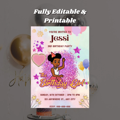 Gracie Corner Birthday Invitation Template - CreativeRino