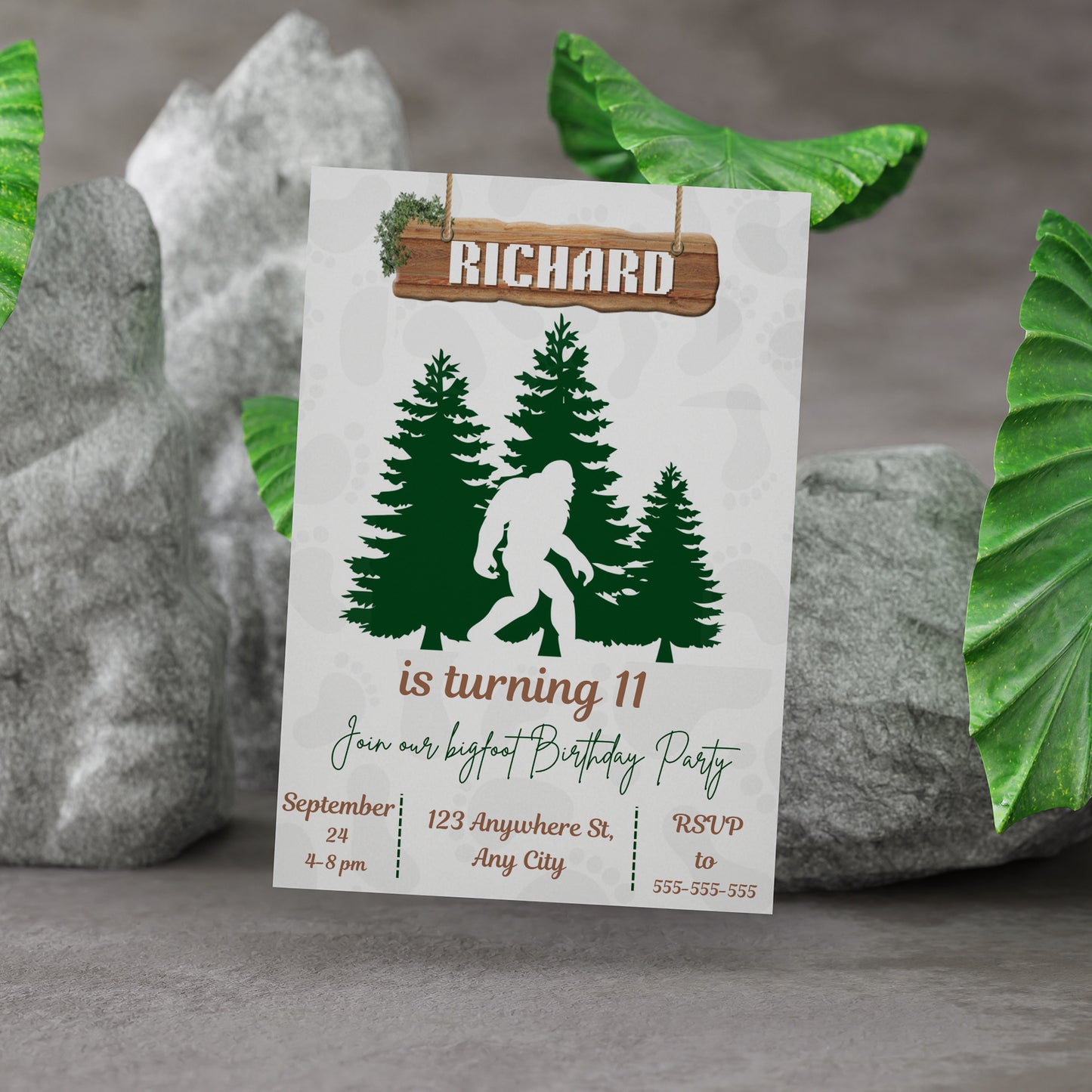 Bigfoot Birthday Invitation Template - CreativeRino