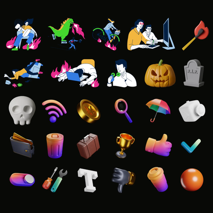 2000+ Figma Elements Bundle | Figma Icons, Figma Illustrations, 3D Icons, 3D Illustrations for Website and Apps, Vector Icons for UI design CreativeRino