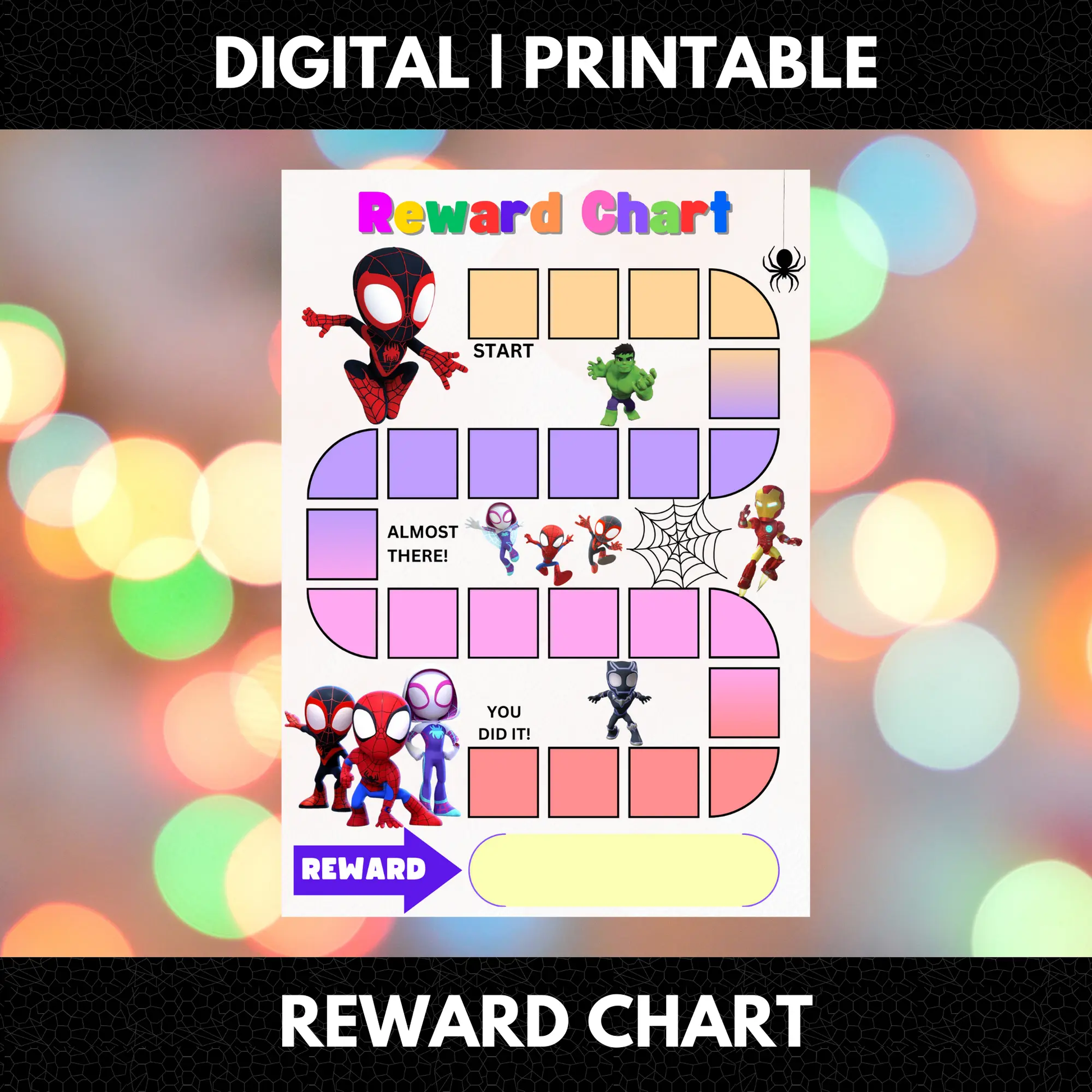 Spidey and his Amazing Friends Reward Chore Chart Template | Spidey Behavior Chart - CreativeRino