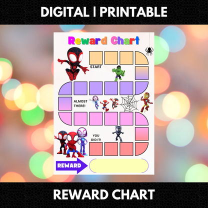 Spidey and his Amazing Friends Reward Chore Chart Template | Spidey Behavior Chart - CreativeRino