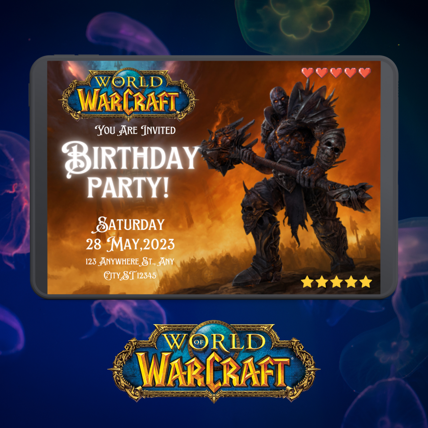 World of Warcraft Birthday Invitation Template