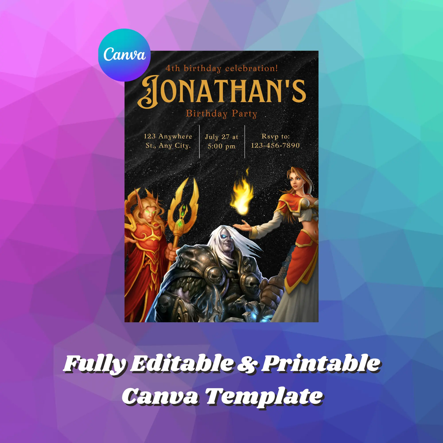 World of Warcraft Birthday Invitation Template - CreativeRino