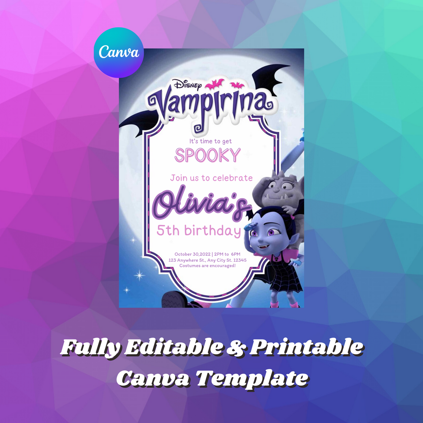 Vampirina Birthday Invitation Template