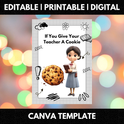 If You Give Your Teacher A Cookie Book Template - CreativeRino