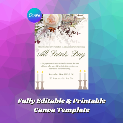 All Saints Day Invitation Template - CreativeRino