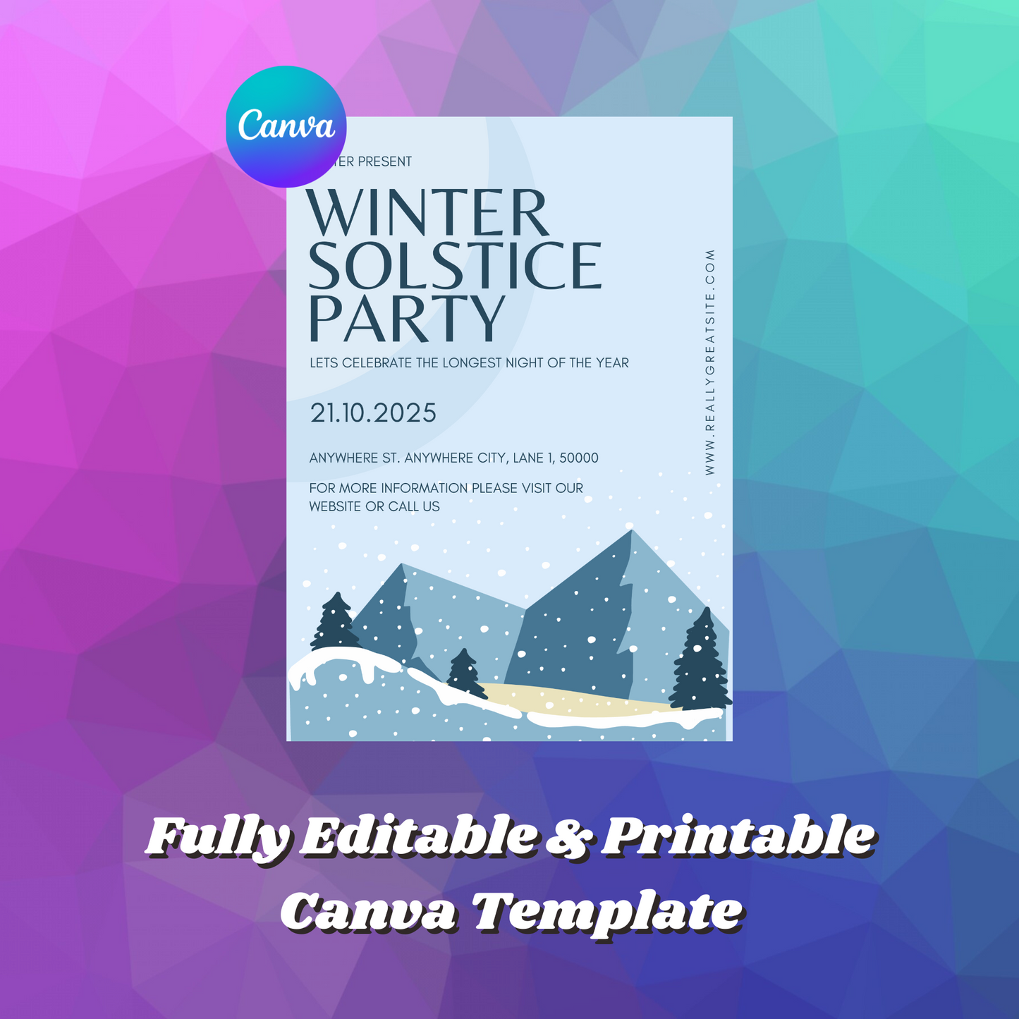 Winter Solstice Party Invitation Template