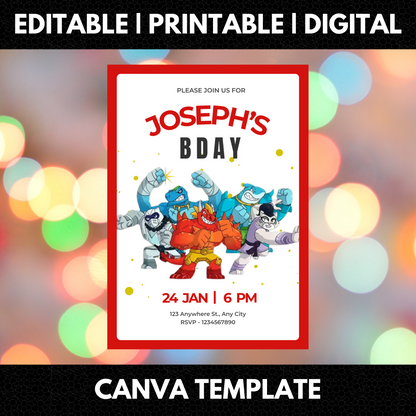 Goo Jit Zu Birthday Invitation Template - CreativeRino