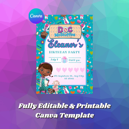 Doc McStuffins Birthday Invitation Template - CreativeRino
