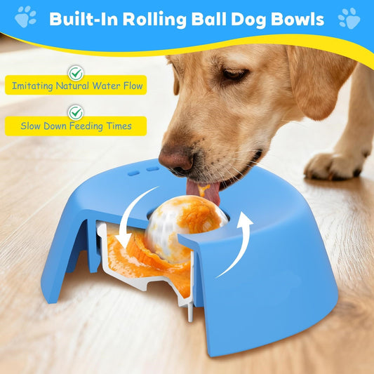 Interactive Spherical Dog Lick Bowl & Slow Feeder – Non-Slip Anti-Choking Pet Toy for Yogurt, Bone Broth & Liquid Treats CreativeRino