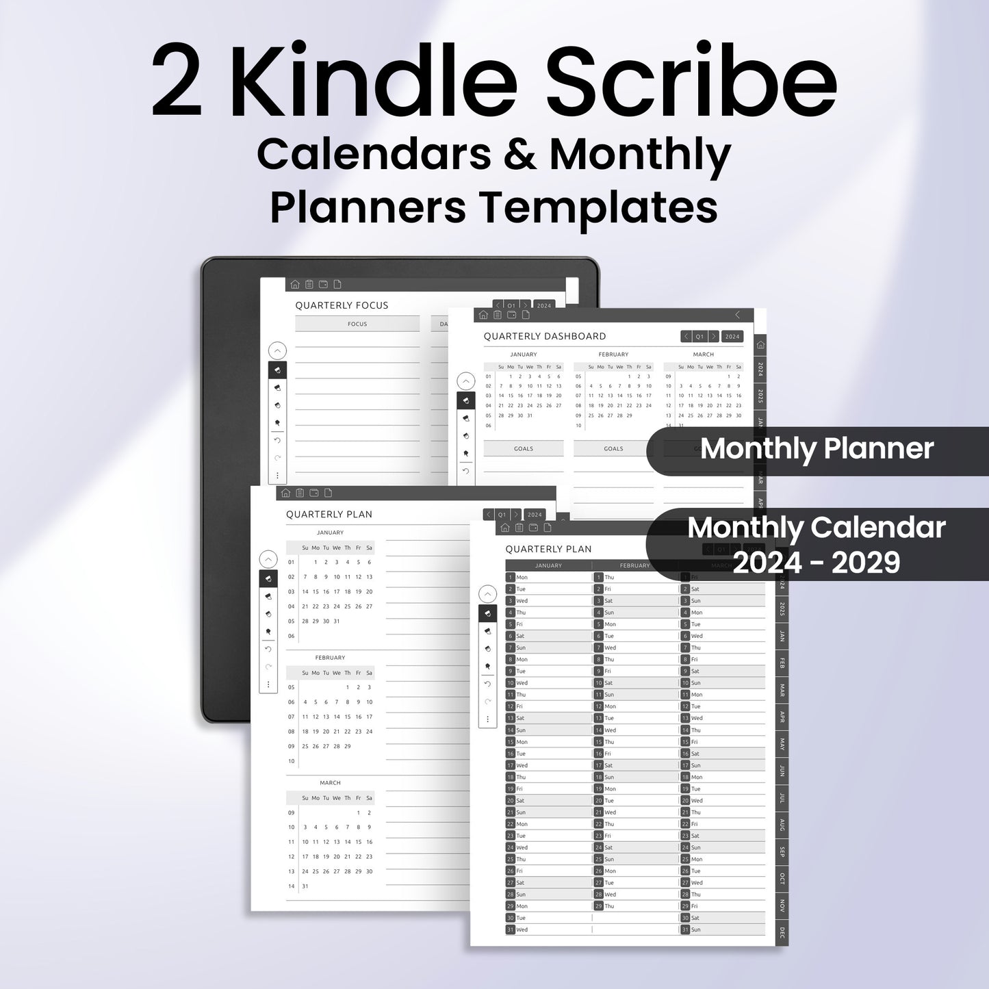 4 Kindle Scribe Weekly Planner Template Bundle