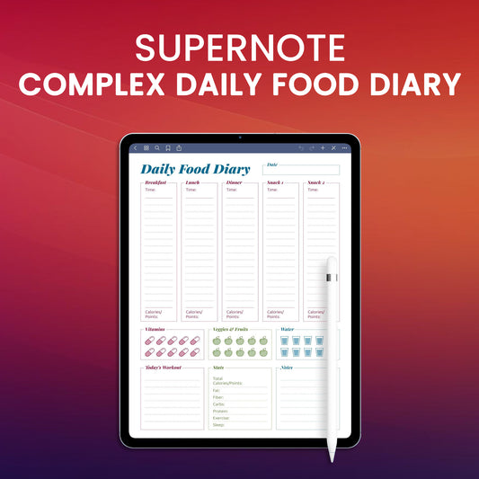 Supernote Complex Daily Food Diary Planner Template