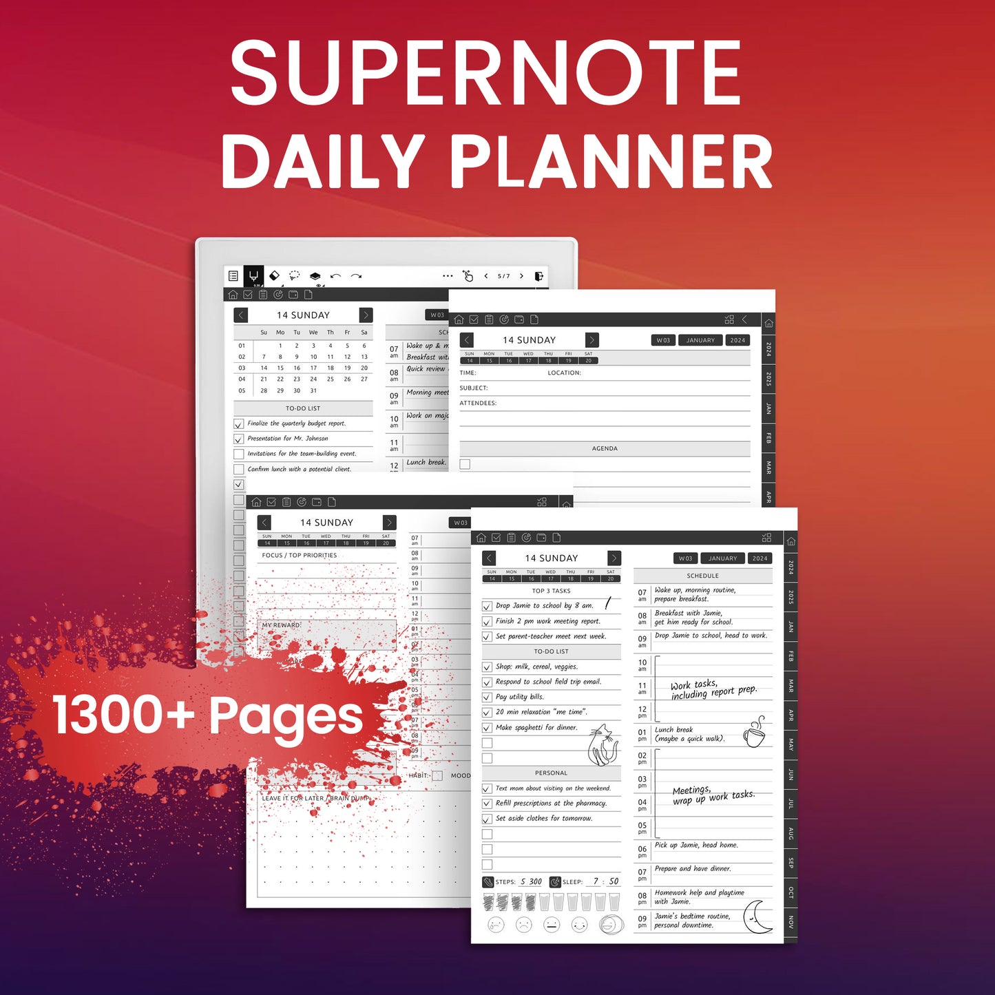 Supernote Daily Planner Template