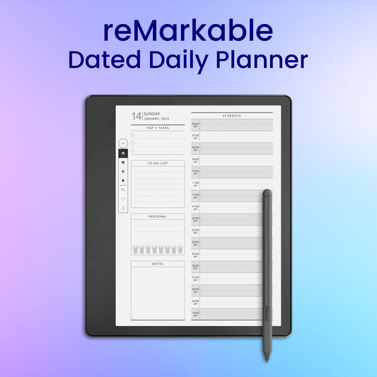 reMarkable 2 Dated Daily Planner Template