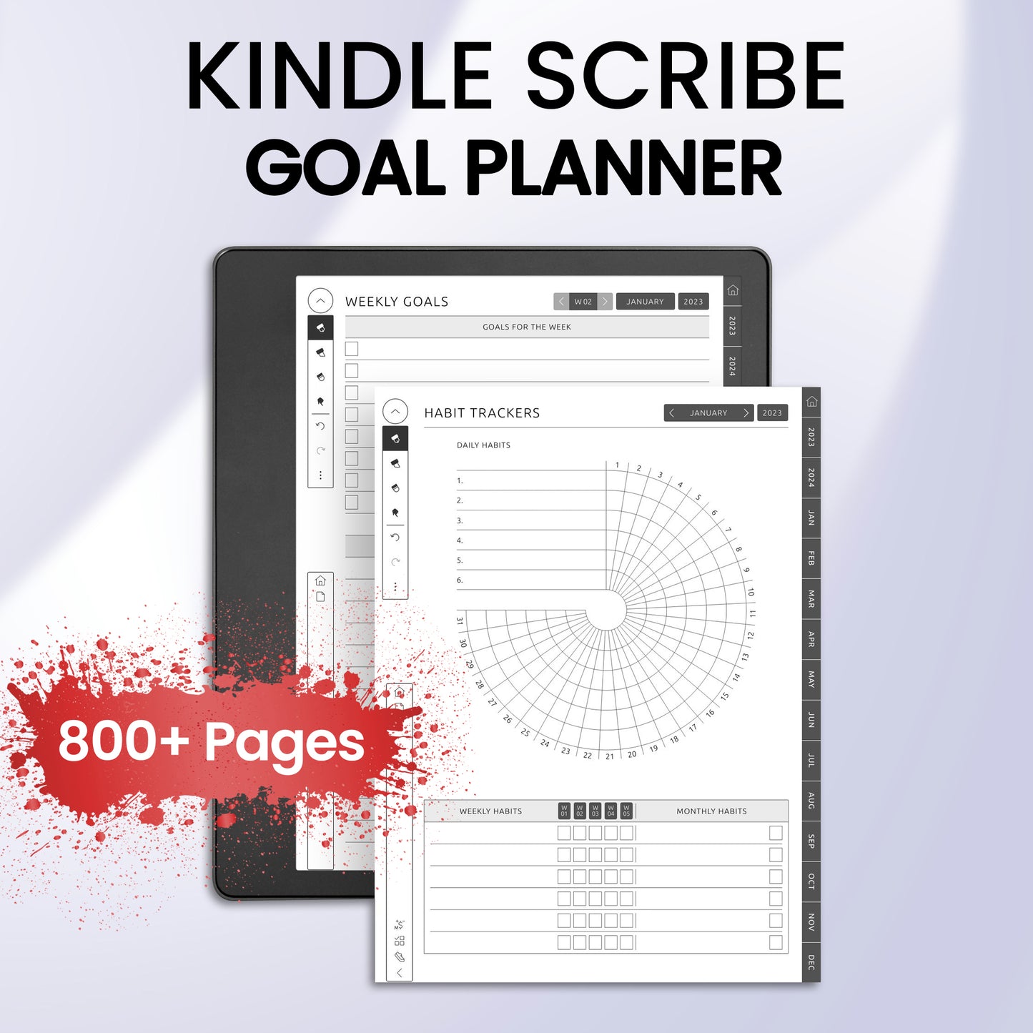 Kindle Scribe Goal Planner Template