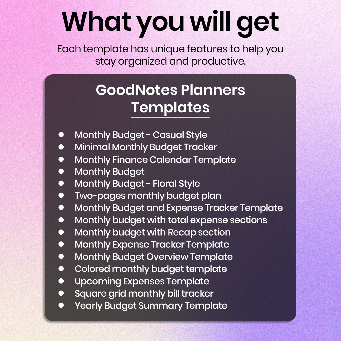 15 GoodNotes Monthly Budget Templates