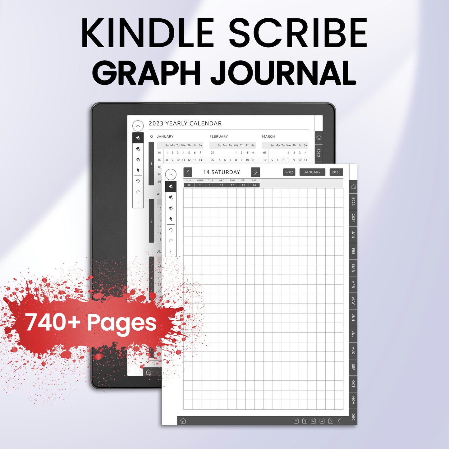 Kindle Scribe Graph Journal Planner Template