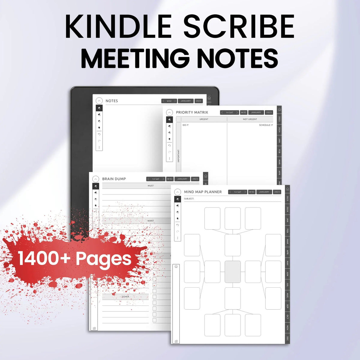 Kindle Scribe Meeting Notes Planner Template – CreativeRino