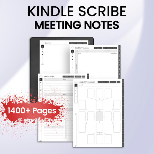 Kindle Scribe Meeting Notes Planner Template