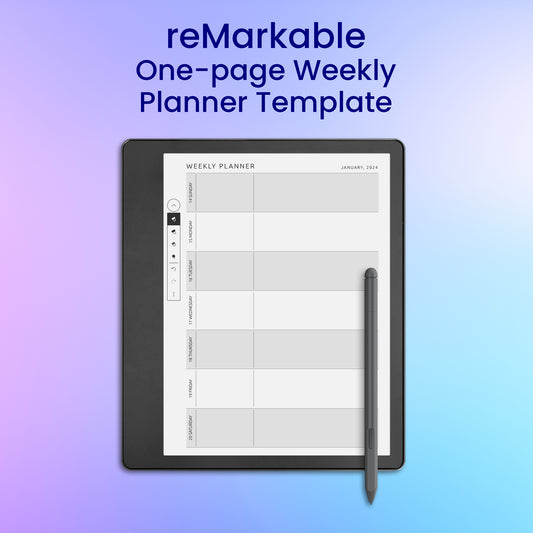 reMarkable 2 One page Weekly Planner Template