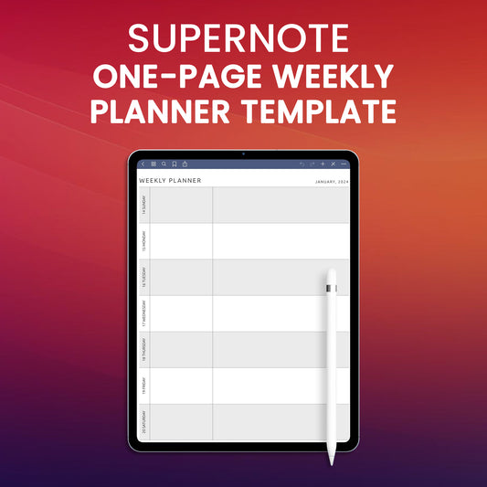 Supernote One-page Weekly Planner Template