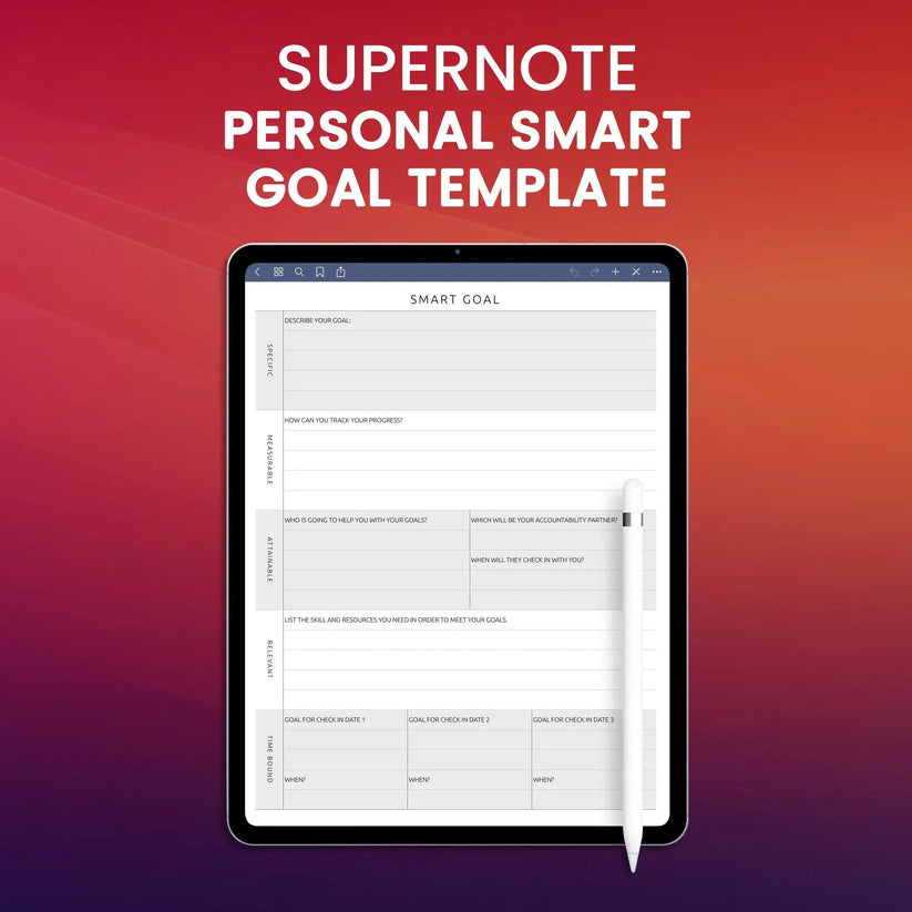 Supernote Personal SMART Goal Template Planner Template – CreativeRino