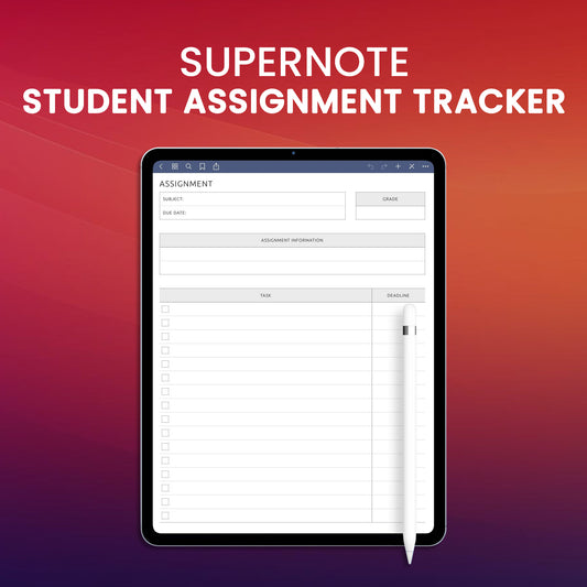 Supernote Student Assignment Tracker Planner Template