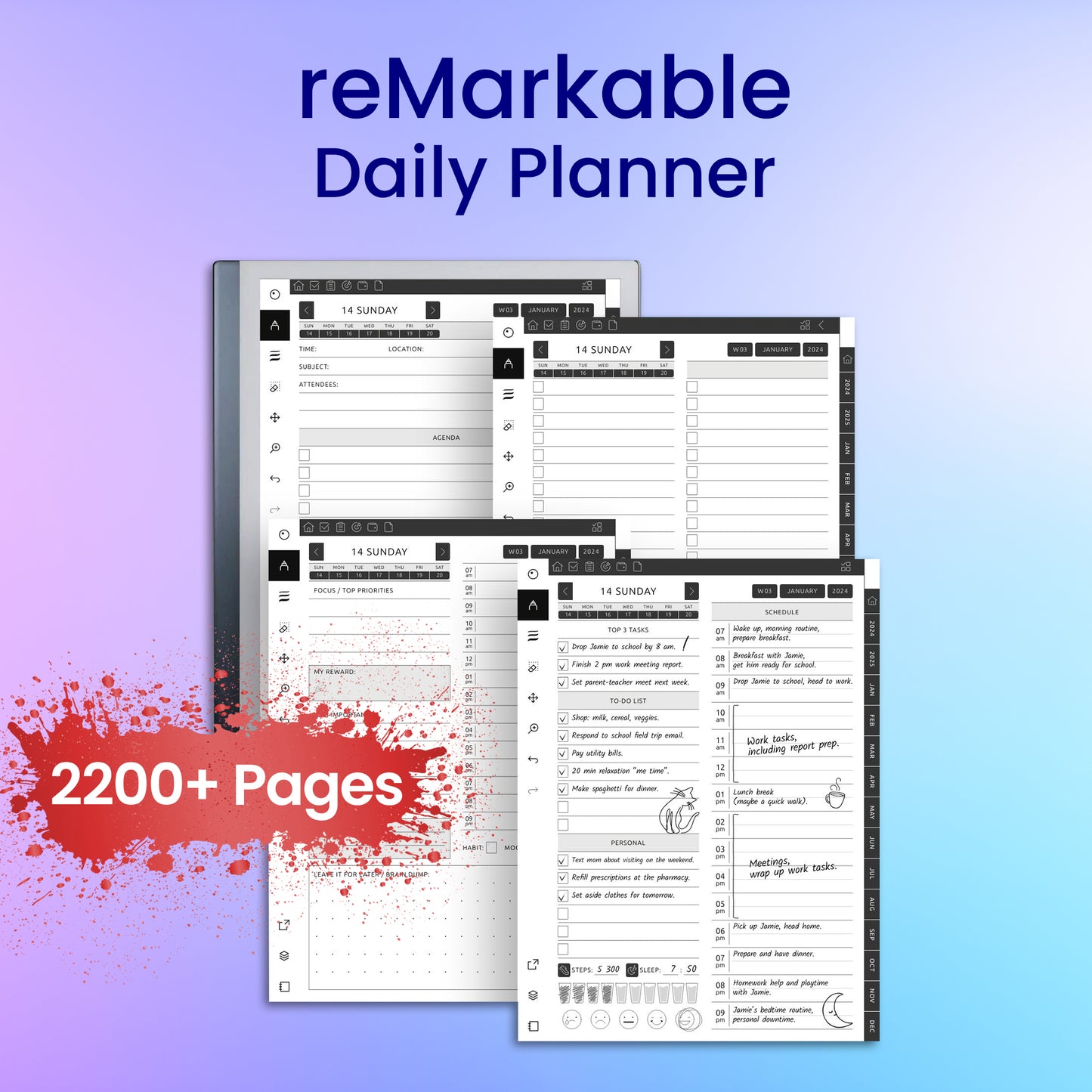 reMarkable 2 Daily Planner Template